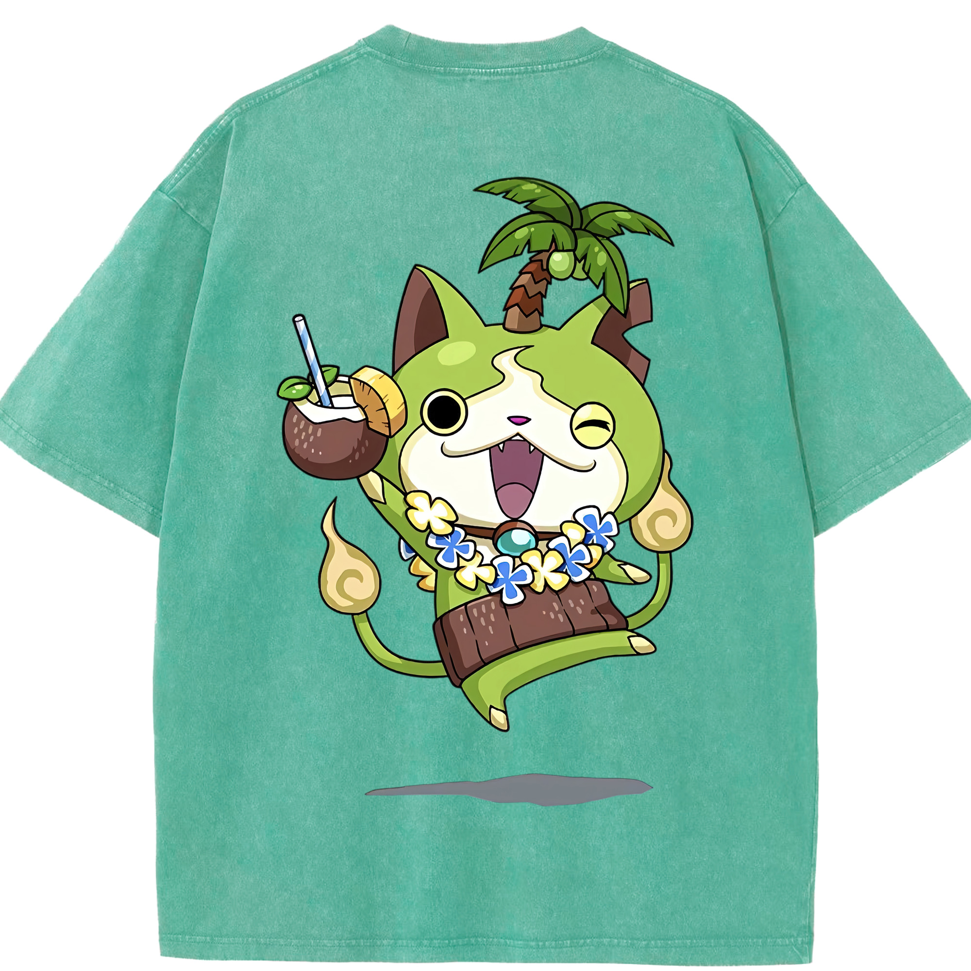 （画像用） 妖怪ウォッチ Yo-kai Watch 綿100% ヴィンテージ風 半袖Tシャツ（背面プリント）
